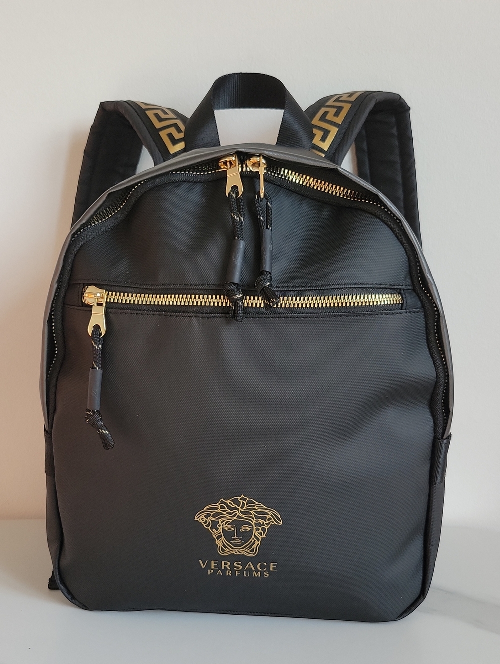 Versace Parfums Small Black Backpack